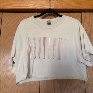 Kentucky Cropped Graphic Tee with Vertical Lettering